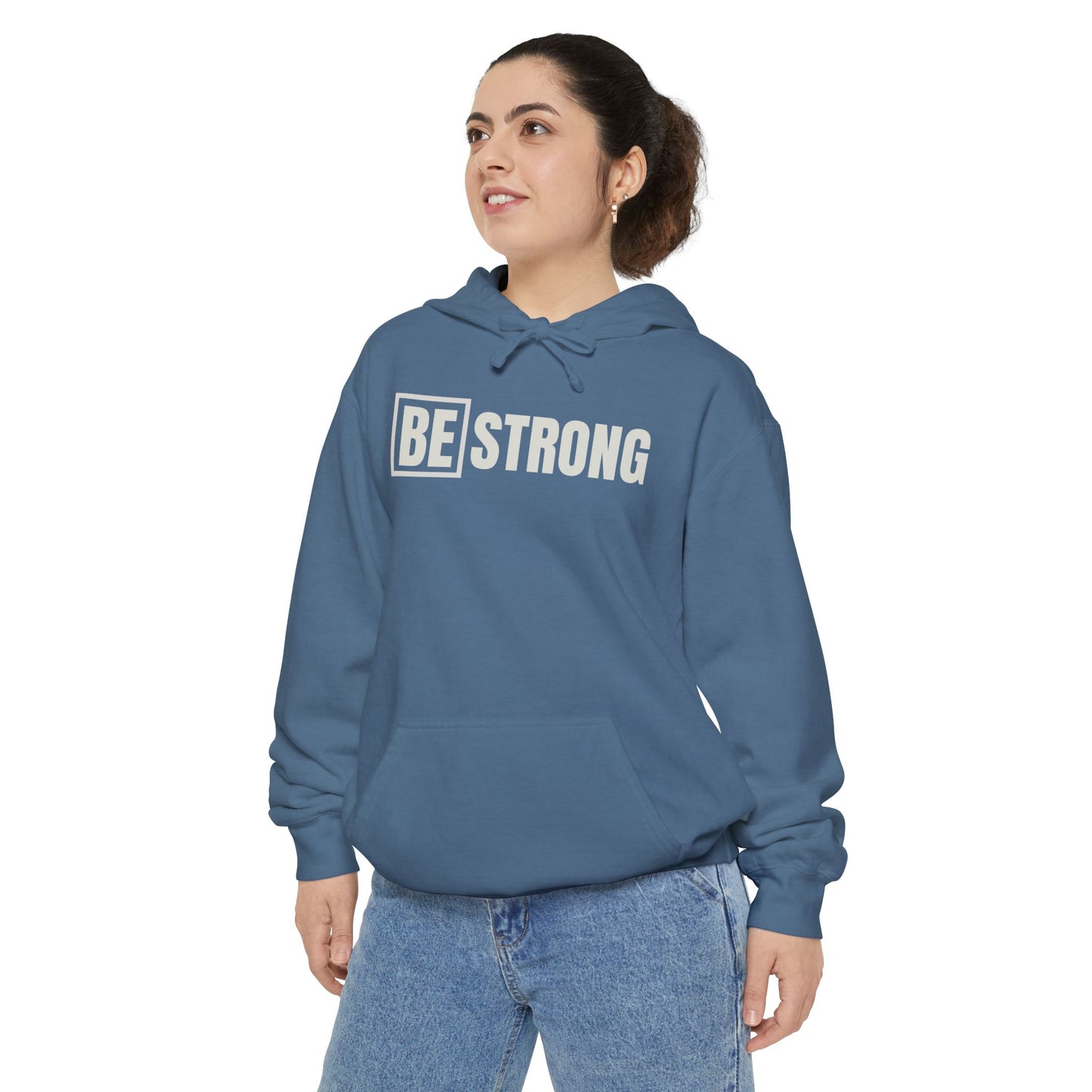[BE] STRONG - Unisex Garment-Dyed Hoodie