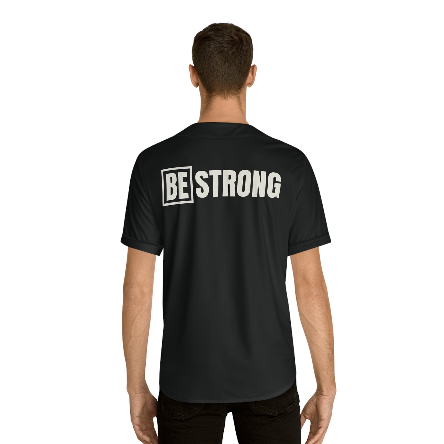 be strong- Eph 6:10 - Men's Baseball Jersey (AOP)